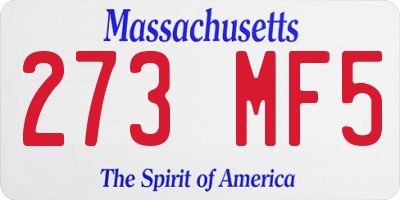 MA license plate 273MF5