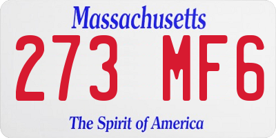 MA license plate 273MF6