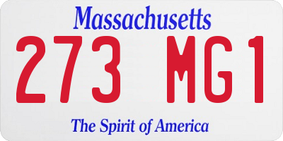 MA license plate 273MG1