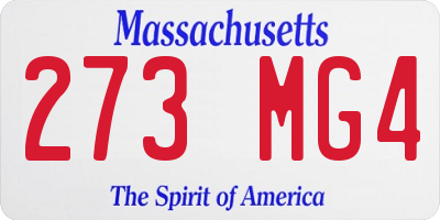 MA license plate 273MG4