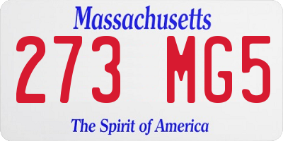 MA license plate 273MG5