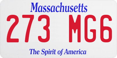 MA license plate 273MG6