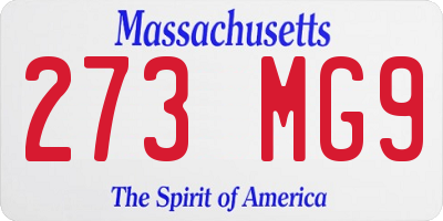 MA license plate 273MG9