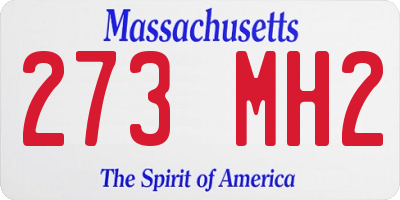 MA license plate 273MH2