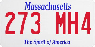MA license plate 273MH4