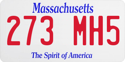 MA license plate 273MH5