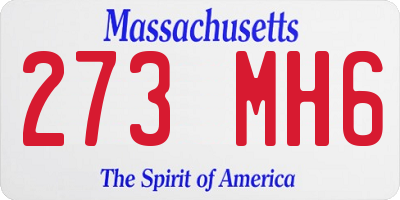 MA license plate 273MH6