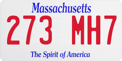 MA license plate 273MH7