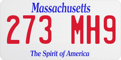 MA license plate 273MH9