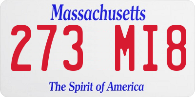 MA license plate 273MI8