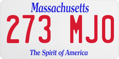 MA license plate 273MJ0