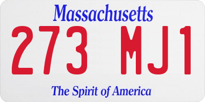 MA license plate 273MJ1
