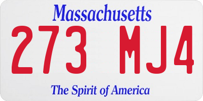MA license plate 273MJ4