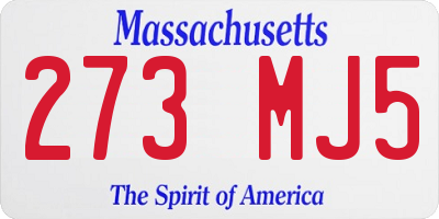 MA license plate 273MJ5