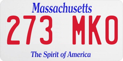 MA license plate 273MK0