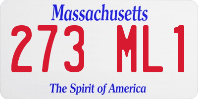 MA license plate 273ML1
