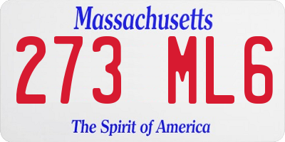 MA license plate 273ML6