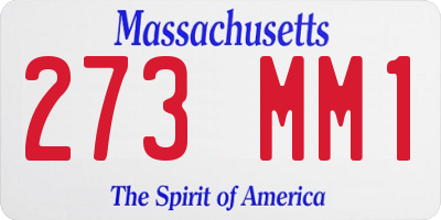 MA license plate 273MM1
