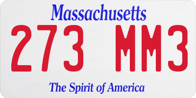 MA license plate 273MM3