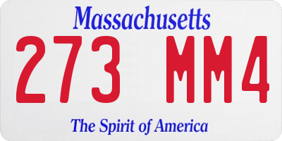 MA license plate 273MM4