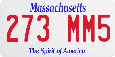 MA license plate 273MM5