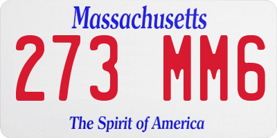 MA license plate 273MM6