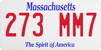 MA license plate 273MM7