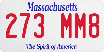 MA license plate 273MM8