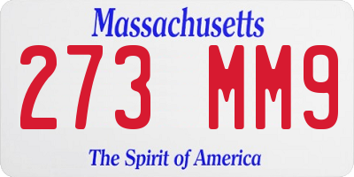 MA license plate 273MM9