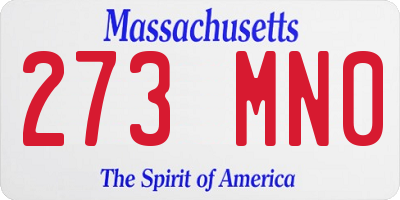 MA license plate 273MN0