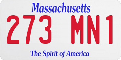 MA license plate 273MN1