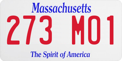 MA license plate 273MO1