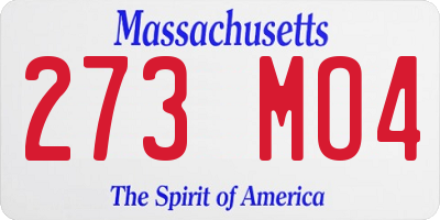 MA license plate 273MO4