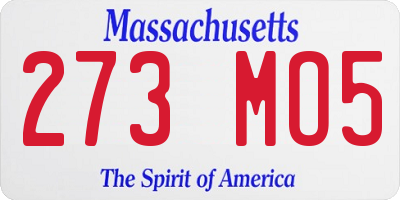 MA license plate 273MO5