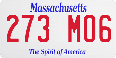 MA license plate 273MO6
