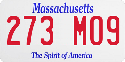 MA license plate 273MO9