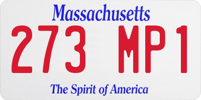 MA license plate 273MP1