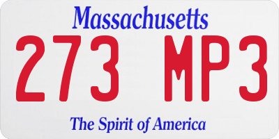 MA license plate 273MP3