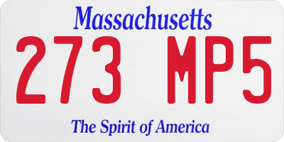 MA license plate 273MP5