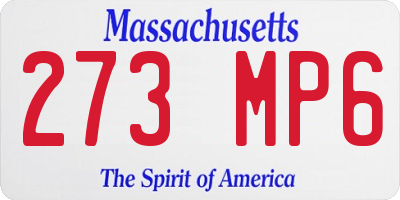 MA license plate 273MP6