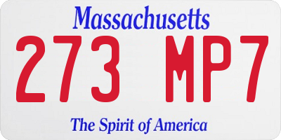 MA license plate 273MP7