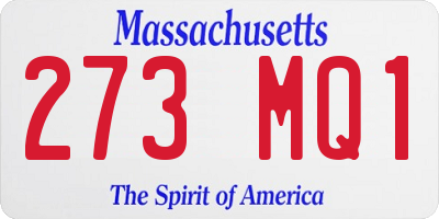 MA license plate 273MQ1