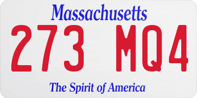 MA license plate 273MQ4