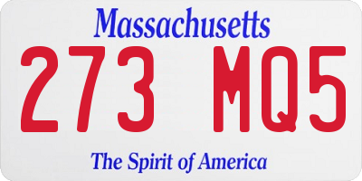 MA license plate 273MQ5