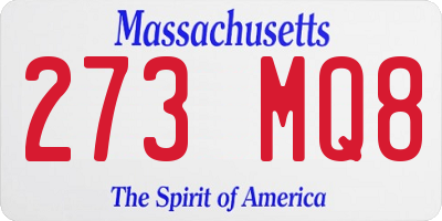 MA license plate 273MQ8