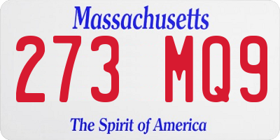 MA license plate 273MQ9