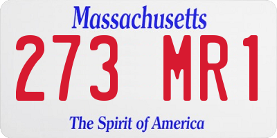 MA license plate 273MR1