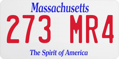 MA license plate 273MR4