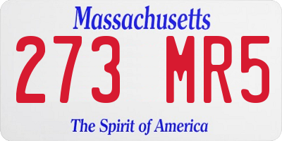 MA license plate 273MR5