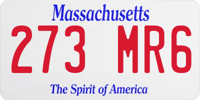 MA license plate 273MR6